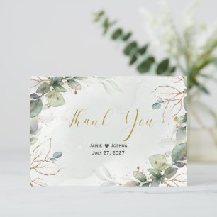 Eucalyptus verlaat Greenery Wedding Bedankkaart