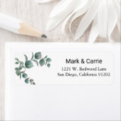 Eucalyptus verlaat groen Retour Adreslabel Etiket (Insitu)