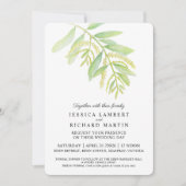 Eucalyptus verlaat groene uitnodiging voor bruilof (Voorkant)