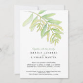 Eucalyptus verlaat groene uitnodiging voor bruilof (Voorkant)