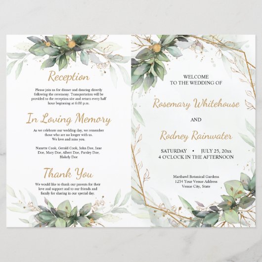 Eucalyptus verlaat huwelijksprogramma Golden Green (Voorkant)