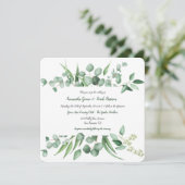 Eucalyptus verlaat Lijst Lattice Square Invitation Kaart (Staand voorkant)