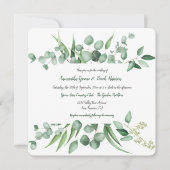 Eucalyptus verlaat Lijst Lattice Square Invitation Kaart (Voorkant)