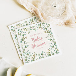 Eucalyptus verlaat meisje Baby shower Servet