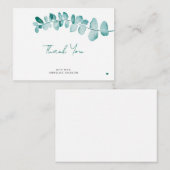 Eucalyptus verlaat modern chic script dank u notitiekaartje (Voorkant / Achterkant)