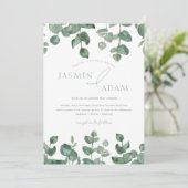 Eucalyptus verlaat Sage Green Foliage Wedding Kaart (Staand voorkant)