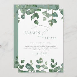 Eucalyptus verlaat Sage Green Foliage Wedding Kaart