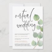 Eucalyptus verlaat script voor virtuele bruiloft kaart (Voorkant)