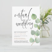 Eucalyptus verlaat script voor virtuele bruiloft kaart (Staand voorkant)