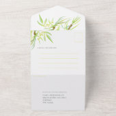 Eucalyptus verlaat waterverf-art-repetitief diner all in one uitnodiging (Buitenkant)