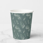 Eucalyptus verlaat Waterverf Baby shower Papieren Bekers (Achterkant)