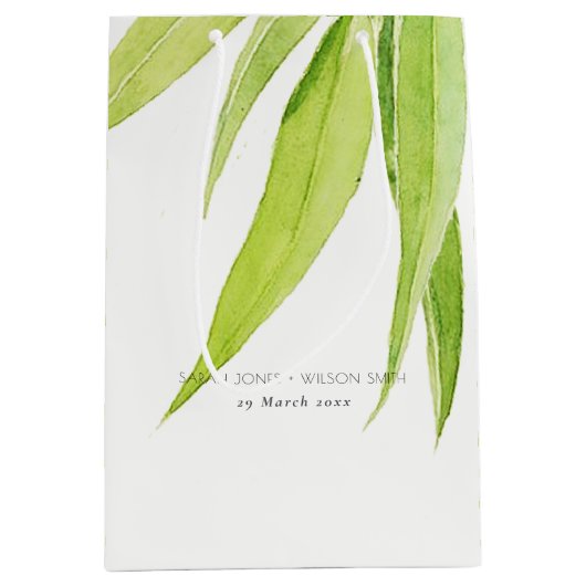 EUCALYPTUS VERLAAT WATERVERF FOLIAGE WEDDING MEDIUM CADEAUZAKJE (Voorkant)