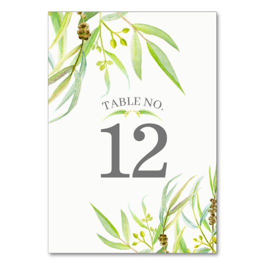 Eucalyptus verlaat waterverf groene bruiloft kaart (Achterkant)