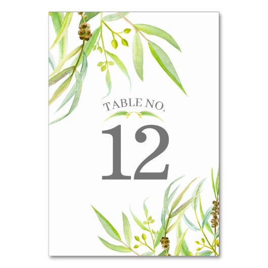 Eucalyptus verlaat waterverf groene bruiloft kaart (Voorkant)