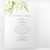 Eucalyptus verlaat waterverf groene foto bruiloft drieluik programma (Binnenzijde eerst)