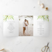 Eucalyptus verlaat waterverf groene foto bruiloft drieluik programma (Binnen)