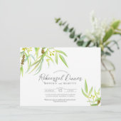 Eucalyptus verlaat waterverf repetitief diner kaart (Staand voorkant)