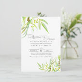 Eucalyptus verlaat waterverf repetitief diner kaart (Staand voorkant)