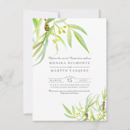 Eucalyptus verlaat waterverf repetitief diner kaart