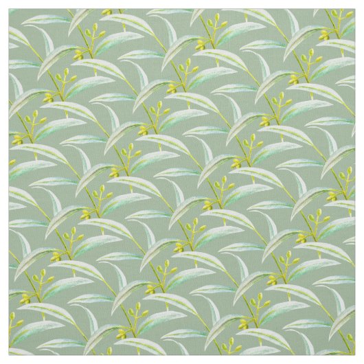 Eucalyptus verlaat waterverf schilderkunst stof (Swatch)