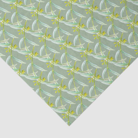 Eucalyptus verlaat waterverf schilderkunst tissuepapier (Detail)