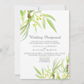 Eucalyptus verlaat waterverf uitgesteld huwelijk kaart (Voorkant)