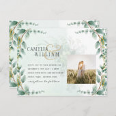 Eucalyptus verliest GOLD WEDDING QR CODE BUREAU Briefkaart (Voorkant / Achterkant)