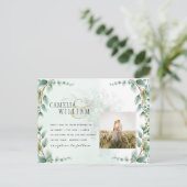 Eucalyptus verliest GOLD WEDDING QR CODE BUREAU Briefkaart (Staand voorkant)