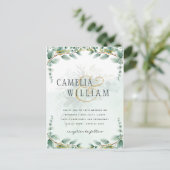 Eucalyptus verliest GOLD WEDDING QR CODE BUREAU Briefkaart (Staand voorkant)