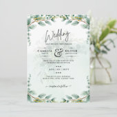 Eucalyptus verliest GOLD WEDDING QR CODE BUREAU Kaart (Staand voorkant)