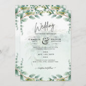 Eucalyptus verliest GOLD WEDDING QR CODE BUREAU Kaart (Voorkant / Achterkant)