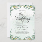 Eucalyptus verliest GOLD WEDDING QR CODE BUREAU Kaart (Voorkant)