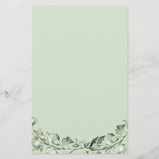 Eucalyptus verliest het menu Geometrische bruiloft (Achterkant)