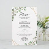 Eucalyptus verliest het menu Geometrische bruiloft (Staand voorkant)