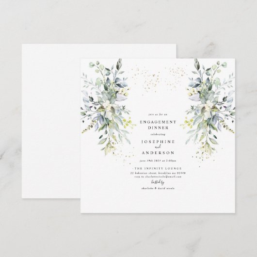 Eucalyptus Verloving - Binnenuitnodiging Kaart (Voorkant / Achterkant)