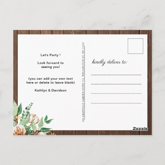 Eucalyptus Verloving Crawfish Boil Party nodigt ui Briefkaart (Achterkant)