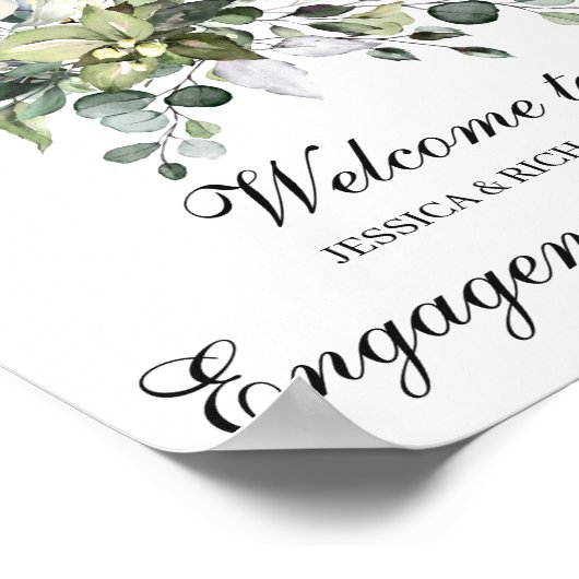 Eucalyptus Verloving Welkomstteken Poster (Hoek)