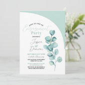 Eucalyptus verlovingsfeest koppels Douchebladeren Kaart (Staand voorkant)