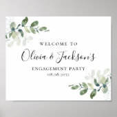 Eucalyptus verlovingsfeest welkomstbord poster (Voorkant)