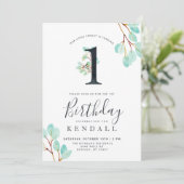 Eucalyptus, vers | Greenery Thapest Birthday Kaart (Staand voorkant)