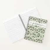 Eucalyptus verse green name elegant script notitieboek (Binnen)