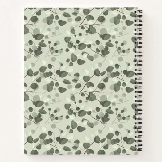 Eucalyptus verse green name elegant script notitieboek (Achterkant)