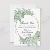 Eucalyptus Vetplant Groene Rand Bruiloftsfeest Bedankkaart (Voorkant)