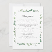 Eucalyptus viering van het leven begrafenis wit kaart (Achterkant)