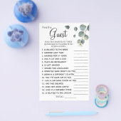 Eucalyptus Vind de gast Bruids douche spelkaart Flyer (Enkel)