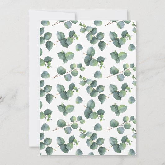 Eucalyptus Vine Lijst huwelijksuitnodiging Kaart (Achterkant)