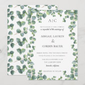 Eucalyptus Vine Lijst huwelijksuitnodiging Kaart (Voorkant / Achterkant)