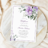 Eucalyptus Violet Bloemen Baby Shower Kaart