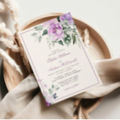 Eucalyptus Violet Bloemen Huwelijksuitnodiging Kaart