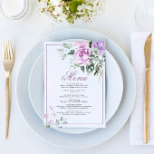 Eucalyptus Violet Bloemen Trouwmenu 5x7 Menu
